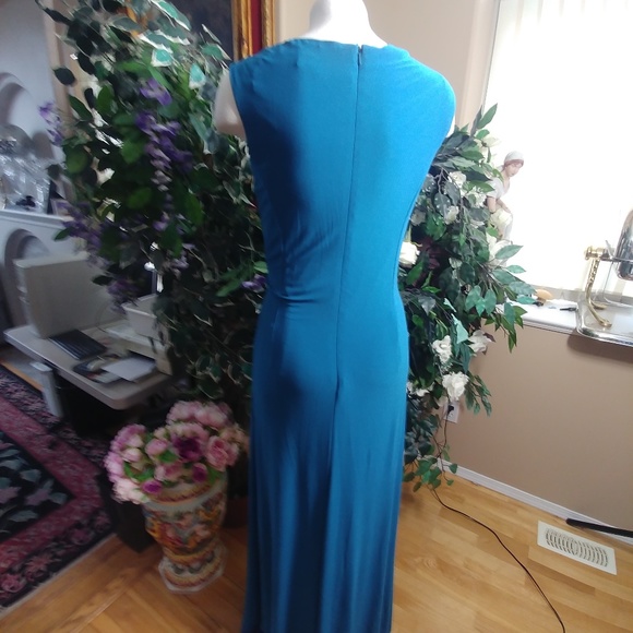 COMFY STRETCHY LONG DRESS BY JADORE SZ14 TEAL - Picture 7 of 7